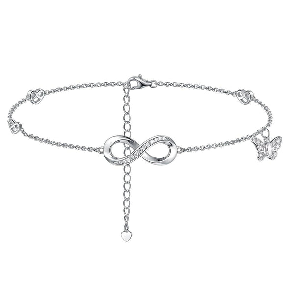 Women's Light Luxury Copper Butterfly Pendant Anklet Elegant Fashion Insect Charm Ankle Chain For Daily Wear