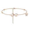 Women's Light Luxury Copper Butterfly Pendant Anklet Elegant Fashion Insect Charm Ankle Chain For Daily Wear