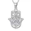 Women's Light Luxury Copper Devil Eye Palm Pendant Necklace Geometric Electroplated Simple Fashion Jewelry