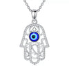 Women's Light Luxury Copper Devil Eye Palm Pendant Necklace Geometric Electroplated Simple Fashion Jewelry
