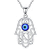 Women's Light Luxury Copper Devil Eye Palm Pendant Necklace Geometric Electroplated Simple Fashion Jewelry