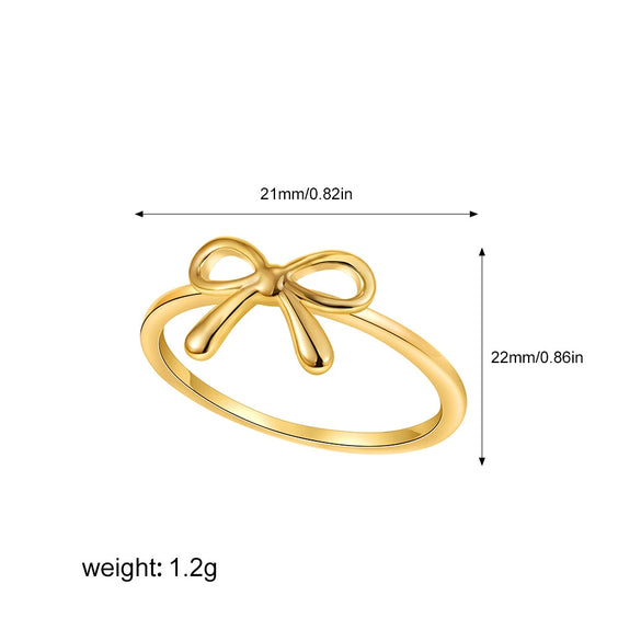 Women's Light Luxury Copper Electroplated Bow Ring