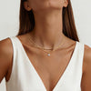 Women's Light Luxury Copper Four Leaf Clover Birthstone Necklace Geometric Leaf Pendant Clavicle Chain With Electroplated Finish