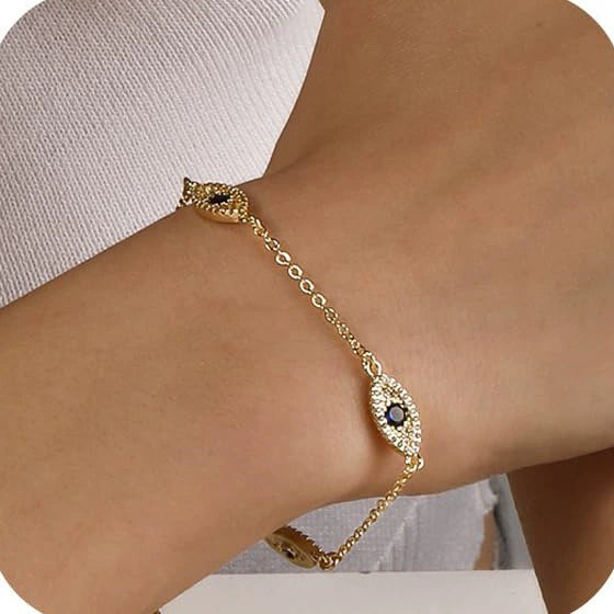 Women's Light Luxury Copper Four Leaf Clover Flower Bracelet With Zircon Electroplated Adjustable Elegant Jewelry