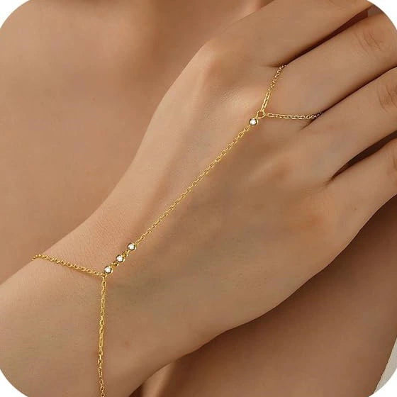 Women's Light Luxury Copper Four Leaf Clover Flower Bracelet With Zircon Electroplated Adjustable Elegant Jewelry