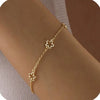 Women's Light Luxury Copper Four Leaf Clover Flower Bracelet With Zircon Electroplated Adjustable Elegant Jewelry