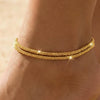 Women's Light Luxury Copper Geometric Anklet With Devil's Eye Pendant Fashion Classic Foot Jewelry