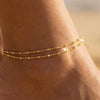 Women's Light Luxury Copper Geometric Anklet With Devil's Eye Pendant Fashion Classic Foot Jewelry