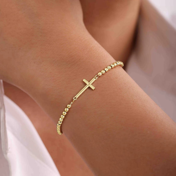 Women's Light Luxury Copper Geometric Cross Bracelet With Electroplated Simple Versatile Fine Jewelry Design