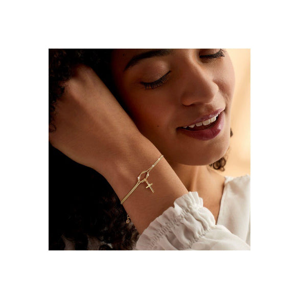 Women's Light Luxury Copper Geometric Cross Bracelet With Electroplated Simple Versatile Fine Jewelry Design