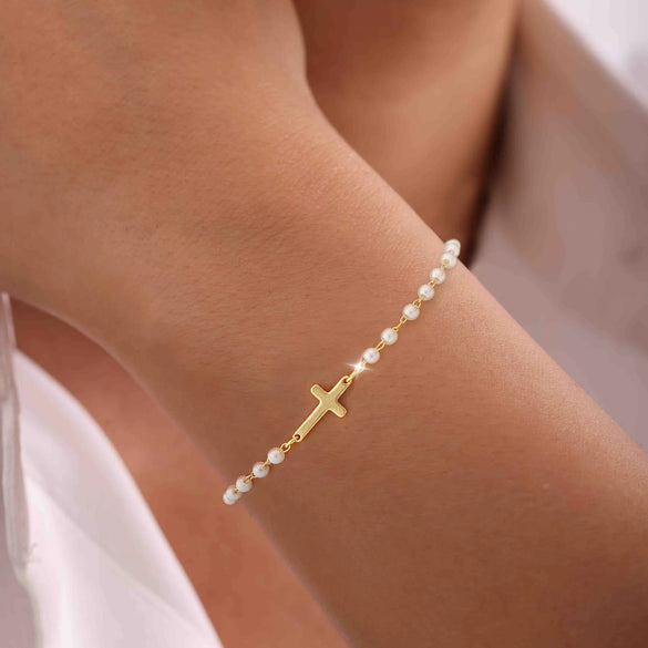 Women's Light Luxury Copper Geometric Cross Bracelet With Electroplated Simple Versatile Fine Jewelry Design