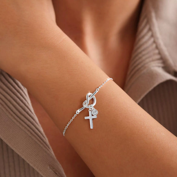 Women's Light Luxury Copper Geometric Cross Bracelet With Electroplated Simple Versatile Fine Jewelry Design