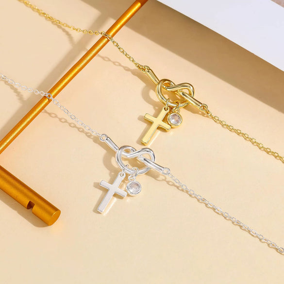 Women's Light Luxury Copper Geometric Cross Bracelet With Electroplated Simple Versatile Fine Jewelry Design