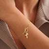 Women's Light Luxury Copper Geometric Cross Bracelet With Electroplated Simple Versatile Fine Jewelry Design