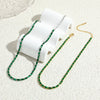 Women's Light Luxury Copper Geometric Square Zircon Inlaid Chain Stitching Necklace 18K Plated