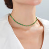Women's Light Luxury Copper Geometric Square Zircon Inlaid Chain Stitching Necklace 18K Plated