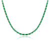 Women's Light Luxury Copper Geometric Square Zircon Inlaid Chain Stitching Necklace 18K Plated