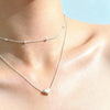 Women's Light Luxury Copper Heart Geometric Seed Bead Necklace With Electroplated Finish And Regular Chain