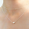 Women's Light Luxury Copper Heart Geometric Seed Bead Necklace With Electroplated Finish And Regular Chain