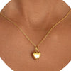 Women's Light Luxury Copper Heart Shaped Pendant Necklace Simple Electroplated Choker With Regular Chain Fashion Jewelry Gift
