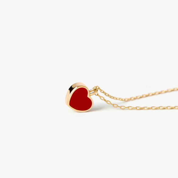Women's Light Luxury Copper Heart Shaped Pendant Necklace Simple Electroplated Choker With Regular Chain Fashion Jewelry Gift