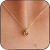 Women's Light Luxury Copper Heart Shaped Pendant Necklace Simple Electroplated Choker With Regular Chain Fashion Jewelry Gift