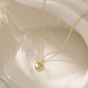Women's Light Luxury Copper Heart Shaped Pendant Necklace Simple Electroplated Choker With Regular Chain Fashion Jewelry Gift