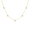 Women's Light Luxury Copper Inlaid Zircon Flower Necklace Geometric Pendant Clavicle Chain With Electroplated Finish