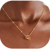 Women's Light Luxury Copper Love Knot Heart Pendant Necklace With Electroplated Finish And Regular Chain Fashion Jewelry Gift