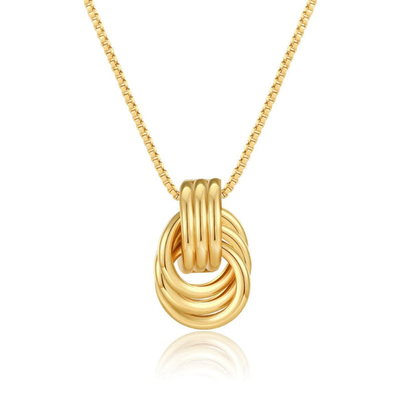 Women's Light Luxury Copper Necklace With Gold Electroplated Irregular Oval Geometric Pendant And Regular Chain
