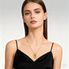 Women's Light Luxury Copper Necklace With Gold Electroplated Irregular Oval Geometric Pendant And Regular Chain