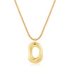 Women's Light Luxury Copper Necklace With Gold Electroplated Irregular Oval Geometric Pendant And Regular Chain