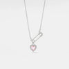Women's Light Luxury Copper Paperclip Chain Necklace With Stainless Steel Heart Pendant Electroplated Geometric Clavicle Necklace