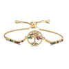 Women's Light Luxury Copper Tree Of Life Colored Zircon Micropaved Geometric Pattern Bracelet Jewelry