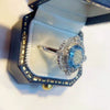 Women's Light Luxury Copper Zircon Geometric Flower Ring