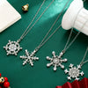 Women's Light Luxury Diamond Snowflake Pendant Necklace Electroplated Zinc Alloy Christmas Holiday Jewelry