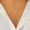 Women's Light Luxury Diamond Snowflake Pendant Necklace Electroplated Zinc Alloy Christmas Holiday Jewelry