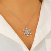 Women's Light Luxury Diamond Snowflake Pendant Necklace Electroplated Zinc Alloy Christmas Holiday Jewelry