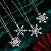 Women's Light Luxury Diamond Snowflake Pendant Necklace Electroplated Zinc Alloy Christmas Holiday Jewelry