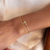 Women's Light Luxury Double Layer Cross Bracelet Simple Geometric Copper Electroplated Fashion Jewelry