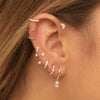 Women's Light Luxury Drop Shape Geometric Zircon Inlaid Earrings With Silver Needle And Copper Electroplated Finish