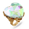 Women's Light Luxury Electroplated Alloy Round Statement Ring Adjustable Open Index Finger Ring