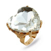 Women's Light Luxury Electroplated Alloy Round Statement Ring Adjustable Open Index Finger Ring