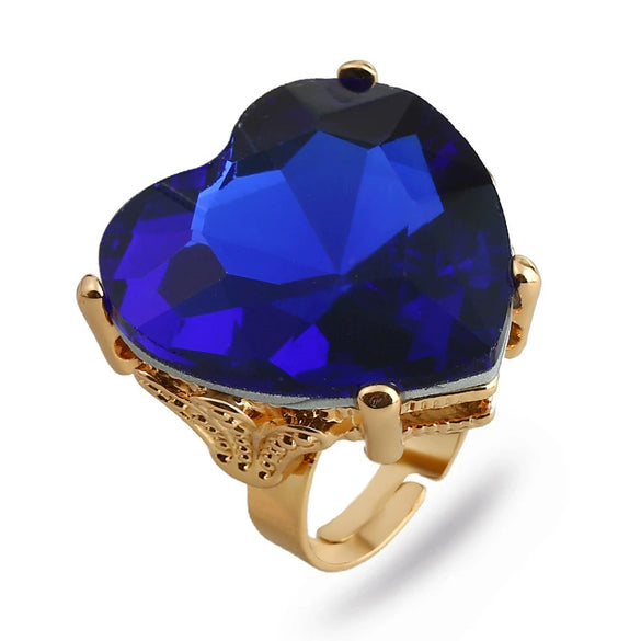 Women's Light Luxury Electroplated Alloy Round Statement Ring Adjustable Open Index Finger Ring