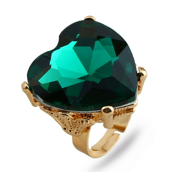Women's Light Luxury Electroplated Alloy Round Statement Ring Adjustable Open Index Finger Ring