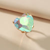 Women's Light Luxury Electroplated Alloy Round Statement Ring Adjustable Open Index Finger Ring