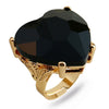 Women's Light Luxury Electroplated Alloy Round Statement Ring Adjustable Open Index Finger Ring