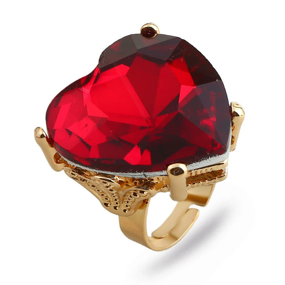 Women's Light Luxury Electroplated Alloy Round Statement Ring Adjustable Open Index Finger Ring