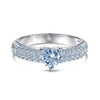 Women's Light Luxury Elegant Blue Ice Flower Cut 8A Zircon S925 Sterling Silver Ring With Geometric Pattern And Electroplating Treatment