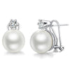 Women's Light Luxury Elegant Geometric Copper Imitation Pearl Earrings Snap Design
